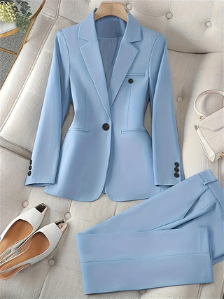 Women’s Classic Style Notched Lapel Blazer Set