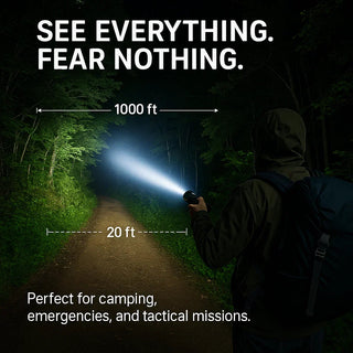 100000 Lumen Tactical Flashlight - Bright LED Torch