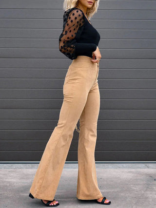 Trendy Corduroy Flare Pants for Women