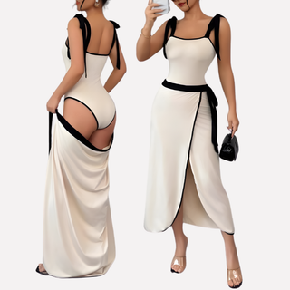 Women’s Contrast-Trim Strappy Jumpsuit