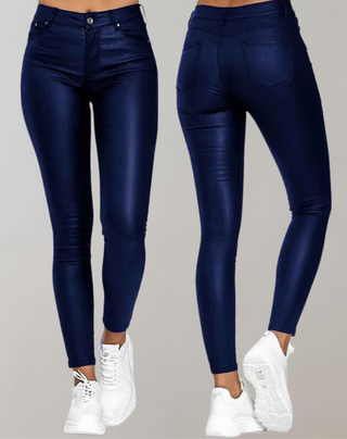 Elegant High-Waist PU Leather Pants for Women