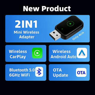 Plug-and-Play Wireless CarPlay & Android Auto Adapter