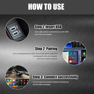 Plug-and-Play Wireless CarPlay & Android Auto Adapter