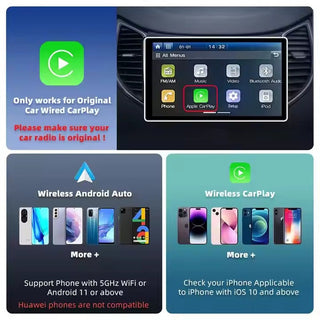 Plug-and-Play Wireless CarPlay & Android Auto Adapter