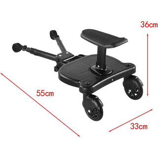 Easy-Swivel 2-Wheel Buggy Board with Seat for Strollers