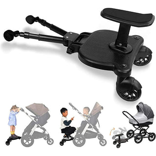 Easy-Swivel 2-Wheel Buggy Board with Seat for Strollers