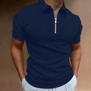 Muscle Fit Men's Polo with Zipper