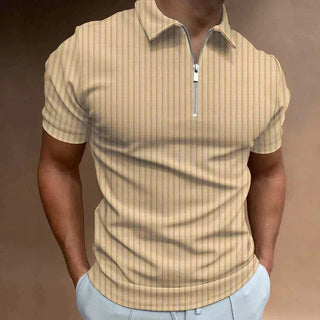 Muscle Fit Men's Polo with Zipper