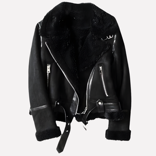 Women’s Jacket with Plush Inner Layer and Belt Hem