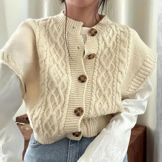 Elegant Button Front Knit Vest for Women