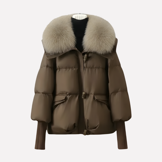 Women’s Puffer Jacket with Faux Fur Collar