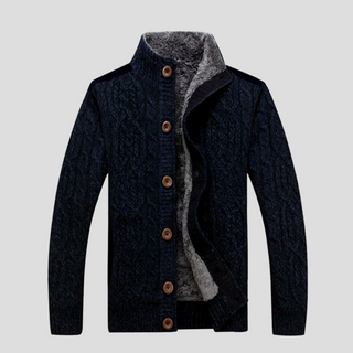 Men’s Knit Jacket – Plush-Lined for Added Warmth