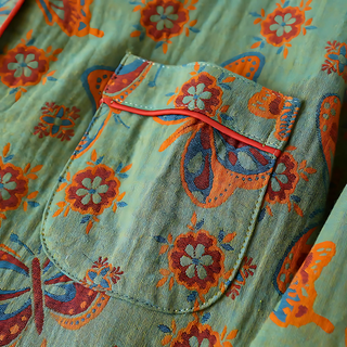 2-Piece Cotton Loungewear with Butterfly Print