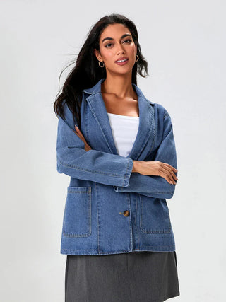 UrbanEdge – Denim Blazer with Classic Fit