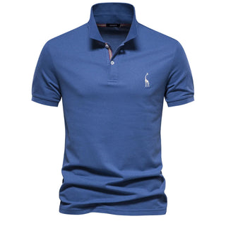 Luxe Cotton Polo with Deer Embroidery