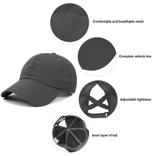 Breathable unisex mesh sports baseball cap with adjustable fit