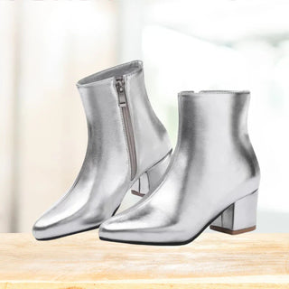 Stylish Silver Ankle Boots for Women