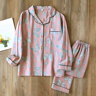 2-Piece Cotton Loungewear with Butterfly Print