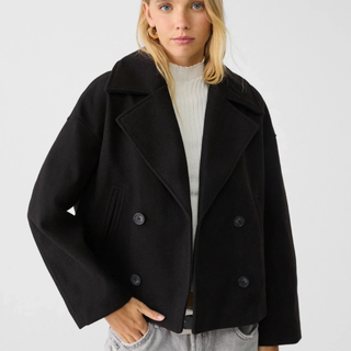 Modern Short Coat with Double-Breasted Front for Women