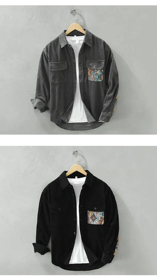 Men's Vintage Long Sleeved Shirt  Classic Style with Timeless Appeal
