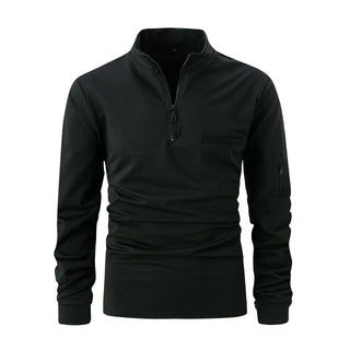 Men’s Spring Zip-Up Sweater with Chest Pocket