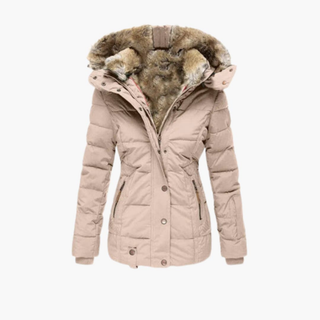 Women’s Jacket with Embossed Surface and Closures