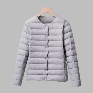 Collarless Portable Puffer for Spring and Winter