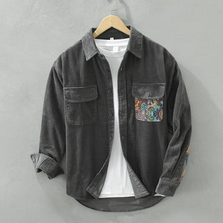 Men's Vintage Long Sleeved Shirt  Classic Style with Timeless Appeal