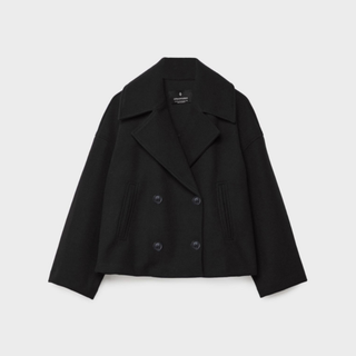 Modern Short Coat with Double-Breasted Front for Women
