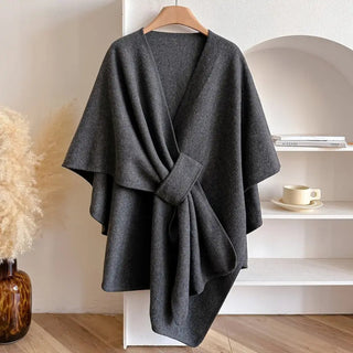 Luxurious Wind-resistant Shawl Coat for Women
