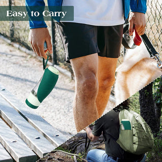 Portable Water &amp; Food Bottle for Dogs with 2-in-1 Design