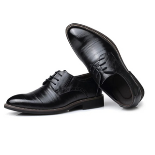 Men’s Smart Vegan Leather Oxford Shoes with Classic Lace-Up Closure