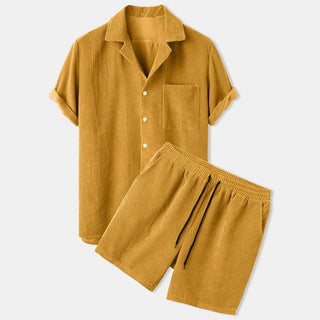 BreezeSet – Men's Corduroy Shorts Set