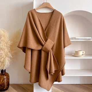 Luxurious Wind-resistant Shawl Coat for Women