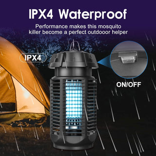 Electric insect killer with 20W UV light and 4200V mains, IPX4 waterproof