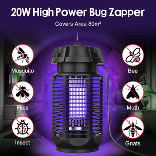 Electric insect killer with 20W UV light and 4200V mains, IPX4 waterproof