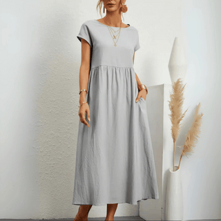 Women’s Vintage Cotton Linen Maxi Dress