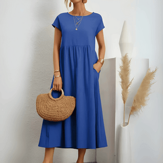 Women’s Vintage Cotton Linen Maxi Dress