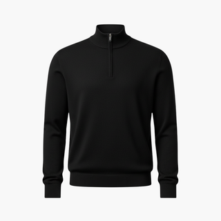 Men’s Pullover with Quarter Zip and Ribbed Hem
