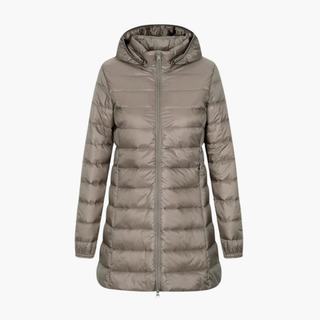 Women's Winter Down Jacket with Hood and Long Cut