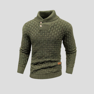 Men’s Half-Collar Button-Up Sweater