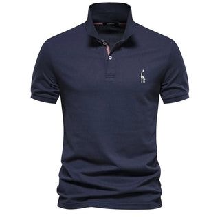 Luxe Cotton Polo with Deer Embroidery