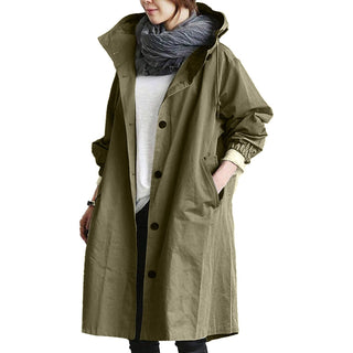 Long Water-resistant Raincoat for Women