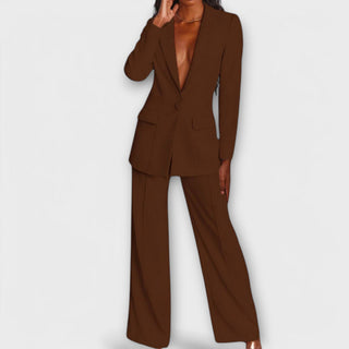 Chic Blazer & Trouser Set – Wide-Leg Pants for a Modern Look