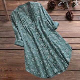 Caterina | Women's floral - long sleeve blouse