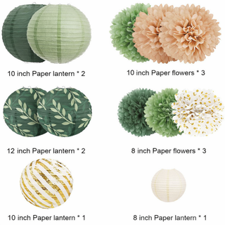 Paper Pom-Poms with Gold Glitter Accents