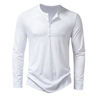 Casual Long-Sleeve Cotton T-Shirt for Men
