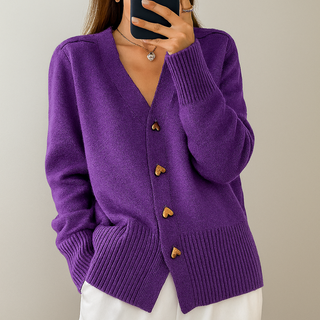 Cozy V Neck Knitted Cardigan