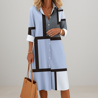 Women’s Geometric Pattern Shirt Dress