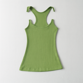Women Invisible Strap Ribbed Tank Top